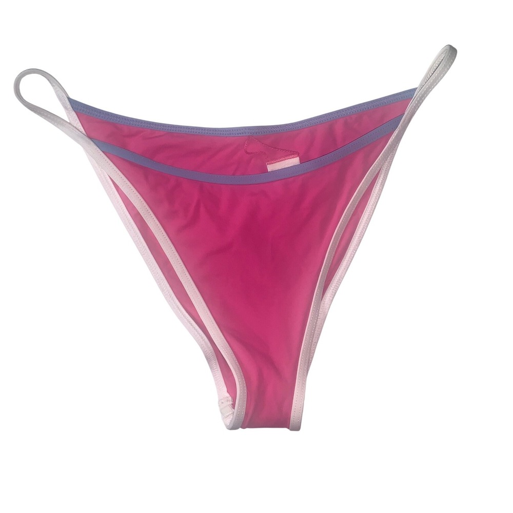 L*Space - Monica Wise Tommy Bottom Bitsy‎ Cut Las Olas Hot Pink Bottom Size L